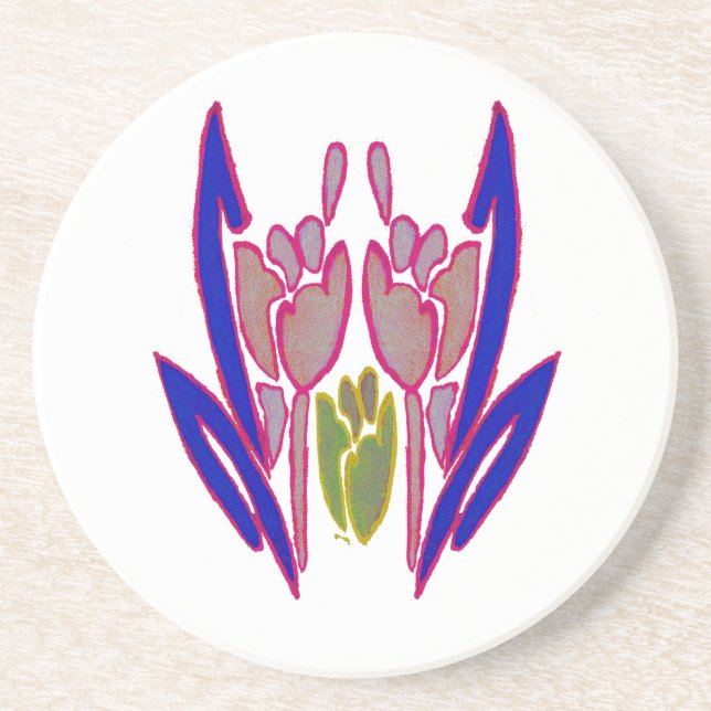 Elegante Rose Watercolor Kunst, Dichtung und Musik Sandstein Untersetzer (Vorne)