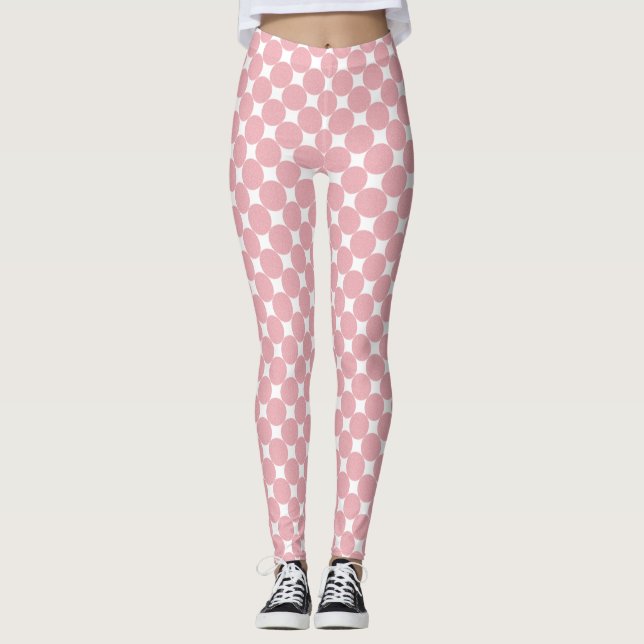 Elegante Rose Weißes, modernes Design Leggings (Vorderseite)