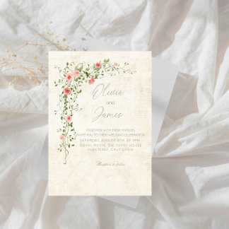 Elegante Rose Wreath Wedding Party Einladung