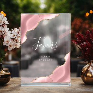 Elegante Roségold-Achat-Hochzeitsgeschenke Acrylschild