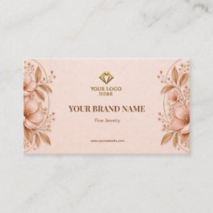 Elegante Roségold-Blumen-Schmuck-Ohrhängerkarte Visitenkarte
