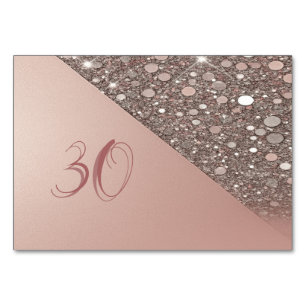 Elegante Roségold-Brautparty Tischnummer