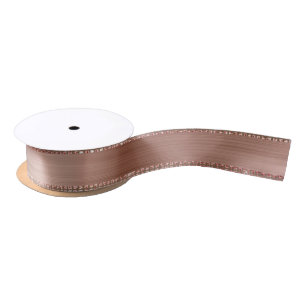 Elegante Roségold-Diamant- und Metallglitter-Optik Satinband