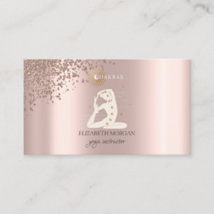 Elegante Roségold-Diamant-Yoga-Mädchen-Silhouette Visitenkarte