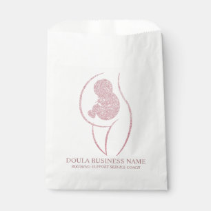 Elegante Roségold Doula & Baby Geschenktütchen