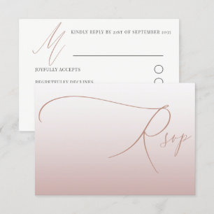Elegante Roségold einfache RSVP-Hochzeit RSVP Karte