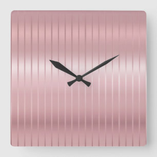 Elegante Roségold-Farbene Moderne Vorlage Quadrati Quadratische Wanduhr