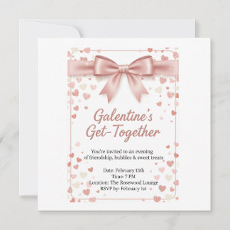 Elegante Roségold-Galentine's-Day-Einladungsvorlag Dankeskarte