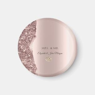 Elegante Roségold Glitter Gold Ringe Magnet