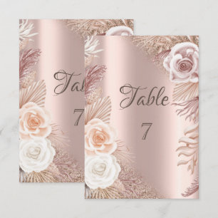 Elegante Roségold Glitter Ombre Boho Blumen Einladung