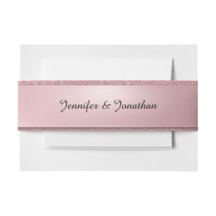 Elegante Rosegold Handgeschriebene Skriptvorlage Einladungsbanderole