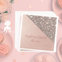 Elegante Roségold Hochzeitsshower Servietten