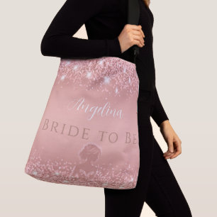 Elegante Roségold Luxe Schimmer Brautdusche Tragetaschen Mit Langen Trägern