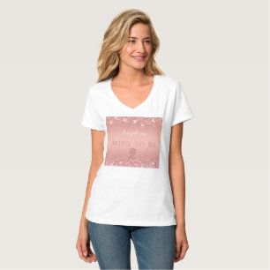 Elegante Roségold Luxus-Schimmer Brautparty T-Shirt