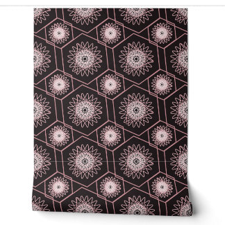 Elegante Roségold-Mandala-Geometrie-Tapete Tapete