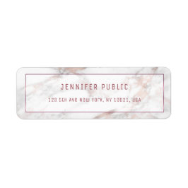 Elegante Rosegold Marble Template-Rücksendeadresse
