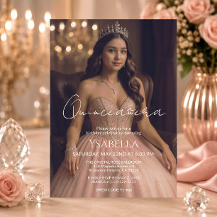 Elegante Roségold-Quinceañera-Einladung Einladung