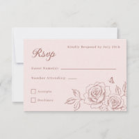 Elegante Roségold-Quinceañera-RSVP