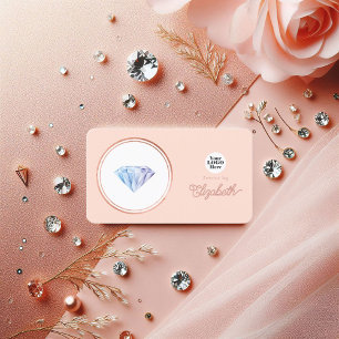 Elegante Roségold- und Blassrosa-Hochzeitsplanerin Visitenkarte