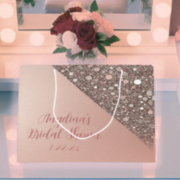 Elegante Roségoldene Hochzeitsdusche Große Geschenktüte