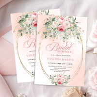 Elegante roségoldene Hochzeitsduscheinladung