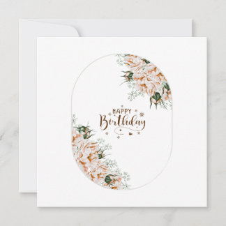 Elegante Rosen Aquarell Blumen Geburtstagskarte Karte
