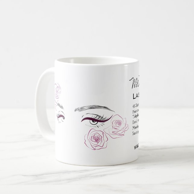 Elegante Rosen Blumenstrauß Tasse (Vorderseite Links)