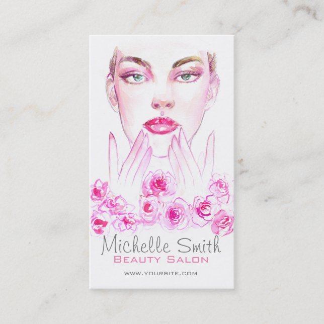 Elegante Rosen Blumenstrauß Visitenkarte (Vorderseite)