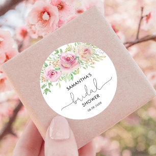 Elegante Rosen Brautparty Runder Aufkleber