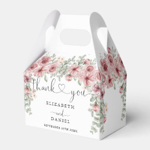 Elegante Rosen Florales Herz Schrift Hochzeit Geschenkschachtel