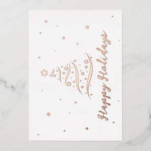 Elegante Rosen-Gold-Happy-Holidays-Firmenfolienkar Folien Feiertagskarte