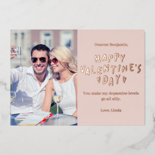 Elegante Rosen-Gold-HAPPY Valentinstag-Foto Folien Feiertagskarte