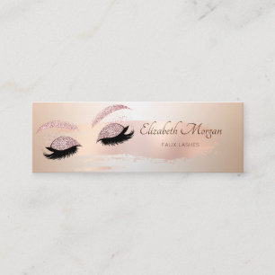 Elegante Rosen-Gold-Pinselstrich, Glitter-Kunstwim Mini Visitenkarte
