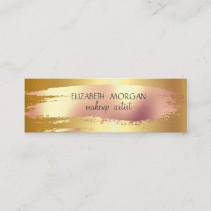 Elegante Rosen-Goldfolie-Pinselstrich, Faux Gold Mini Visitenkarte