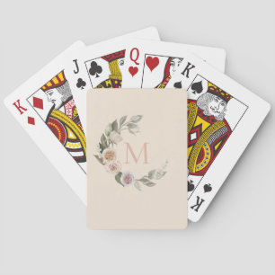 Elegante Rosen Grünzeug Wetter Anfangsbuchstabe Spielkarten