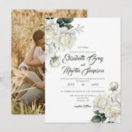 Elegante Rosen-Hochzeit im Floral-Stil Einladung