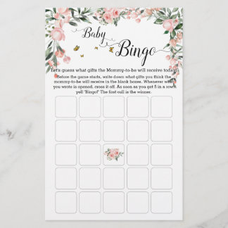 Elegante Rosen mit Butterfly Baby Bingo Game