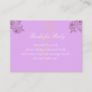 Elegante Rosen-Skizze Baby Shower Beilagekarte Begleitkarte