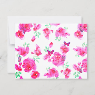 Elegante Rosen und Schmetterlinge Postkarte