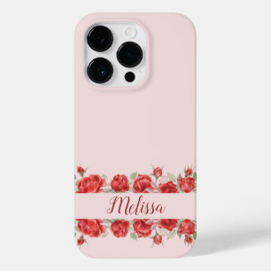 Elegante Rosen-Wasserfarbe minimal Personalisierte Case-Mate iPhone 14 Pro Hülle