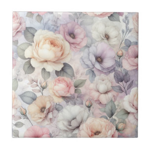 Elegante Rosenblüten Fliese