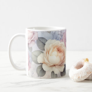 Elegante Rosenblüten Kaffeetasse