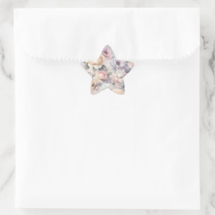 Elegante Rosenblüten Stern-Aufkleber