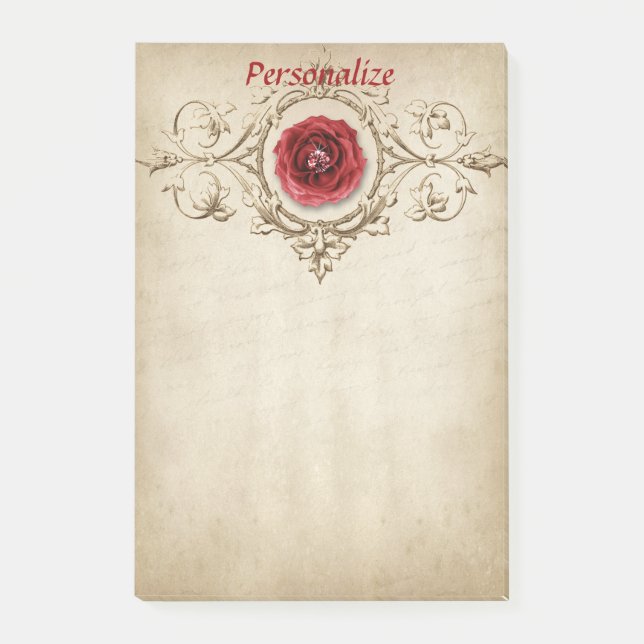 Elegante Rosendiamant-Personalisierung Post-it Klebezettel (Vorderseite)