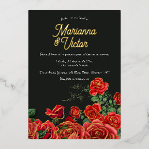 Elegante Rosenfolie-Hochzeitseinladung Folieneinladung