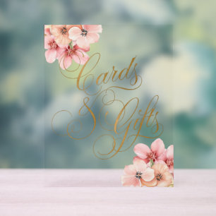 Elegante Rosenholz-Blumenkarten und Geschenke Acrylschild