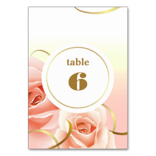 Elegante Rosenkarten Tischnummer Cards