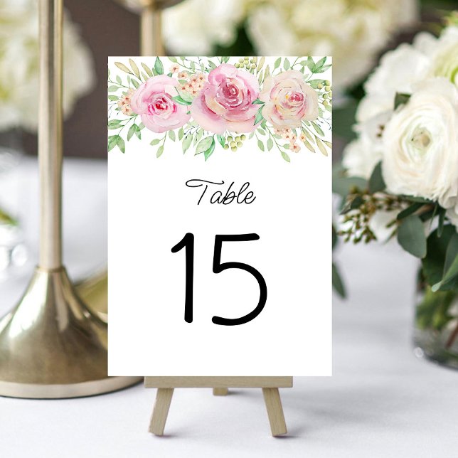 Elegante Rosenrosen-Tischnummer Tischnummer (Von Creator hochgeladen)