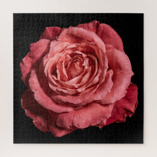 Elegante Rosensammlung auf Schwarz Puzzle