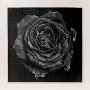 Elegante Rosensammlung auf Schwarz Puzzle